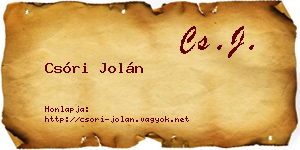 Csóri Jolán névjegykártya